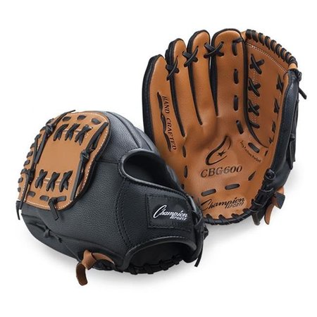 CHAMPION SPORTS Champion Sports CBG600RH 11 in. Full Grain Leather Fielders Glove - Full Right; Brown & Black CBG600RH